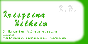 krisztina wilheim business card